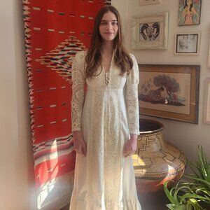 Jessica McClintock Gunne Sax dress / size 9 / ivory